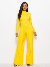 Load image into Gallery viewer, Ava Long Sleeve Mock Neck Wide Leg Jumpsuit
