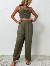 Load image into Gallery viewer, Eartha Crisscross Back Cropped Top and Pants Set
