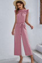 Load image into Gallery viewer, Butterfly Sleeve Tie Waist Jumpsuit
