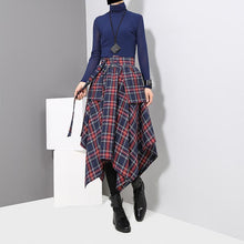 Load image into Gallery viewer, Wide Plaid Asymmetrical Skirt
