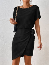 Load image into Gallery viewer, Willa Ribbed Boat Neck Short Sleeve Dress
