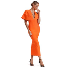 Load image into Gallery viewer, Long Draped V-Neck Bandage Dress
