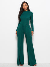 Load image into Gallery viewer, Ava Long Sleeve Mock Neck Wide Leg Jumpsuit
