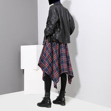 Load image into Gallery viewer, Wide Plaid Asymmetrical Skirt
