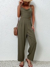 Load image into Gallery viewer, Eartha Crisscross Back Cropped Top and Pants Set
