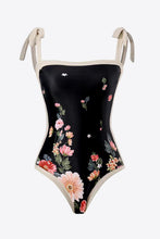 Load image into Gallery viewer, Ebony Floral Tie-Shoulder Two-Piece Swim Pair
