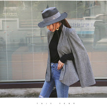 Load image into Gallery viewer, Long Sleeve Split Cape Blazer
