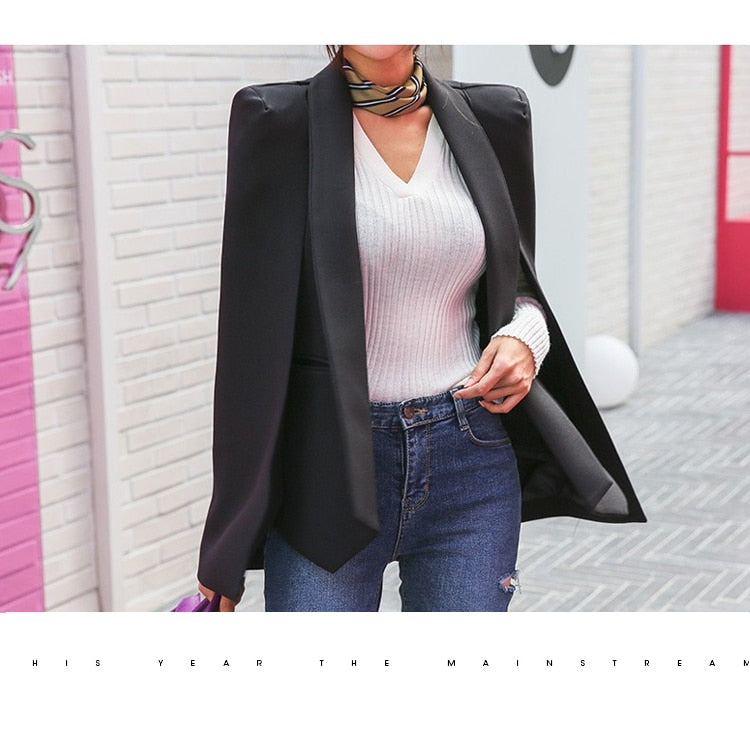 Long Sleeve Split Cape Blazer