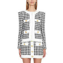 Load image into Gallery viewer, Long Sleeve Houndstooth Skirt Set
