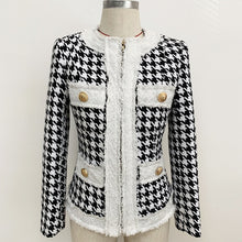 Load image into Gallery viewer, Long Sleeve Houndstooth Skirt Set
