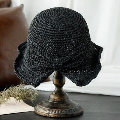 Lav Straw Hat With Bow