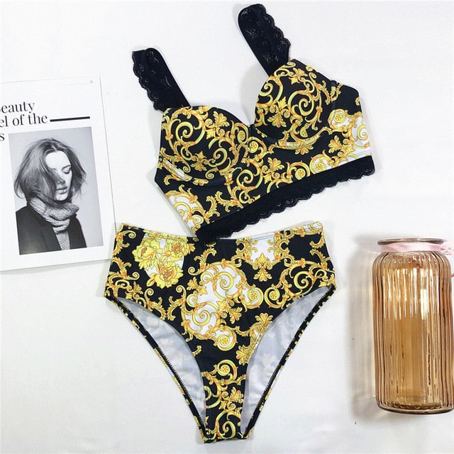 Paisley High Waist Print Bikini