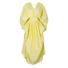 Load image into Gallery viewer, Yellow Pleated V-Neck Dress
