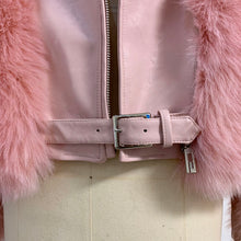 Load image into Gallery viewer, Faux Fox Fur Motorcycle Jacket
