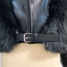 Load image into Gallery viewer, Faux Fox Fur Motorcycle Jacket
