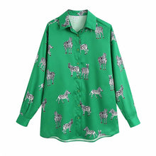 Load image into Gallery viewer, Luella Animal Print Satin Blouse
