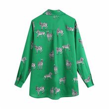 Load image into Gallery viewer, Luella Animal Print Satin Blouse
