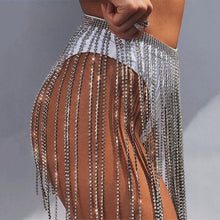 Load image into Gallery viewer, Long Tassel Crystal Mini Skirt
