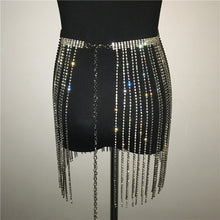 Load image into Gallery viewer, Long Tassel Crystal Mini Skirt
