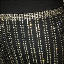 Load image into Gallery viewer, Long Tassel Crystal Mini Skirt
