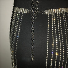 Load image into Gallery viewer, Long Tassel Crystal Mini Skirt
