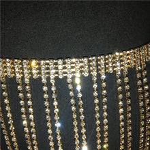 Load image into Gallery viewer, Long Tassel Crystal Mini Skirt
