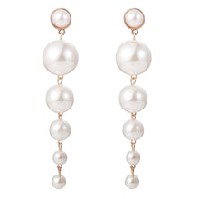 Load image into Gallery viewer, Long Pearl Drop Earrings
