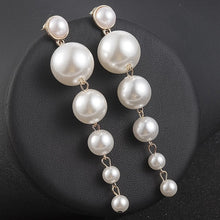 Load image into Gallery viewer, Long Pearl Drop Earrings
