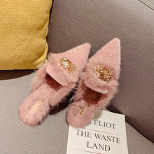 Load image into Gallery viewer, Pointed Toe Lux Fur Slippers
