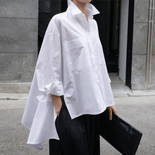 Load image into Gallery viewer, White Long Sleeve Irregular Blouse
