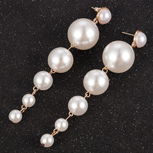 Load image into Gallery viewer, Long Pearl Drop Earrings
