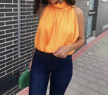 Load image into Gallery viewer, Miriam Sleeveless Orange Blouse
