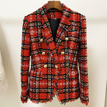 Load image into Gallery viewer, Farrah Red Plaid Blazer Set
