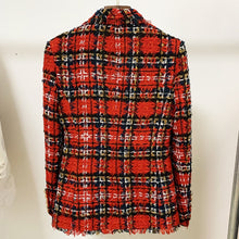 Load image into Gallery viewer, Farrah Red Plaid Blazer Set
