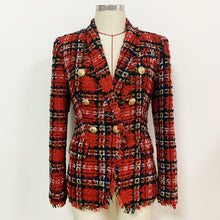 Load image into Gallery viewer, Farrah Red Plaid Blazer Set
