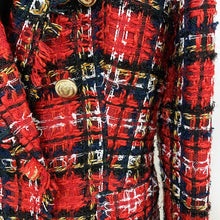 Load image into Gallery viewer, Farrah Red Plaid Blazer Set
