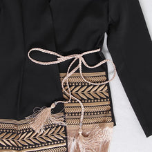 Load image into Gallery viewer, Embroidered Long Asymmetrical Tassel Coat
