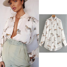 Load image into Gallery viewer, Luella Animal Print Satin Blouse
