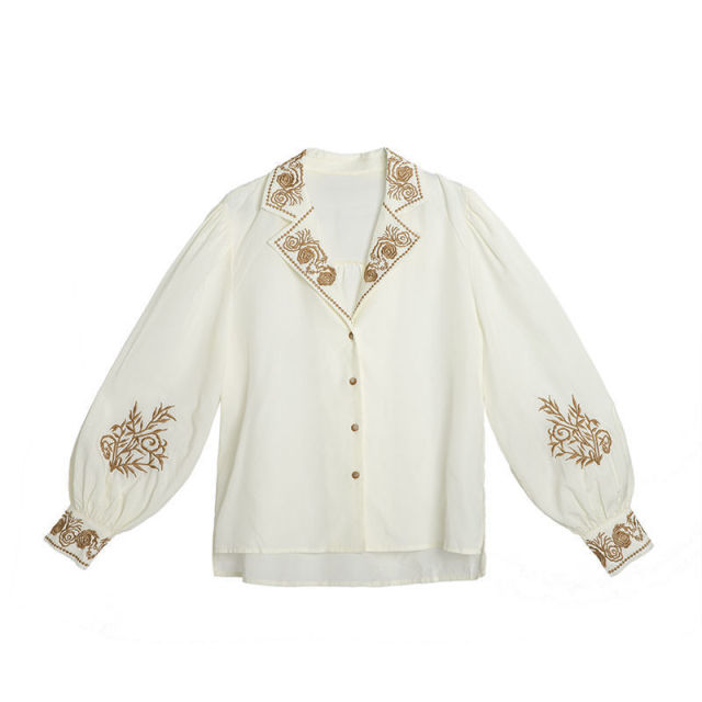 Victoria Embroidered Long Sleeve Blouse