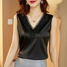 Load image into Gallery viewer, Tara V-Neck Satin Blouse
