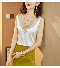 Load image into Gallery viewer, Tara V-Neck Satin Blouse
