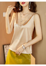 Load image into Gallery viewer, Tara V-Neck Satin Blouse
